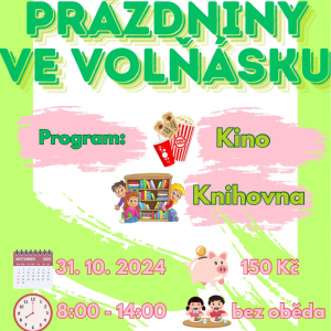 Podzimní prázdniny ve Volňásku- knihovna a kino