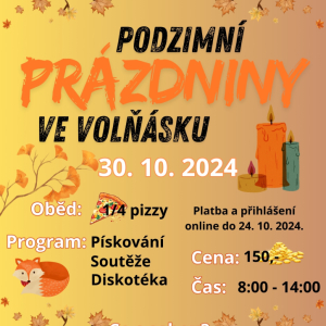 Podzimní prázdniny ve Volňásku- pískování, soutěže a disco